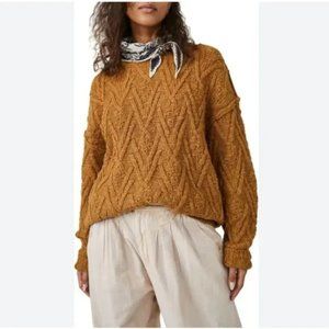 New Free People Isla Cable Stitch Tunic Sweater